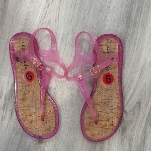 Kate Spade Pink Glitter Jelly Sandals size 6 new